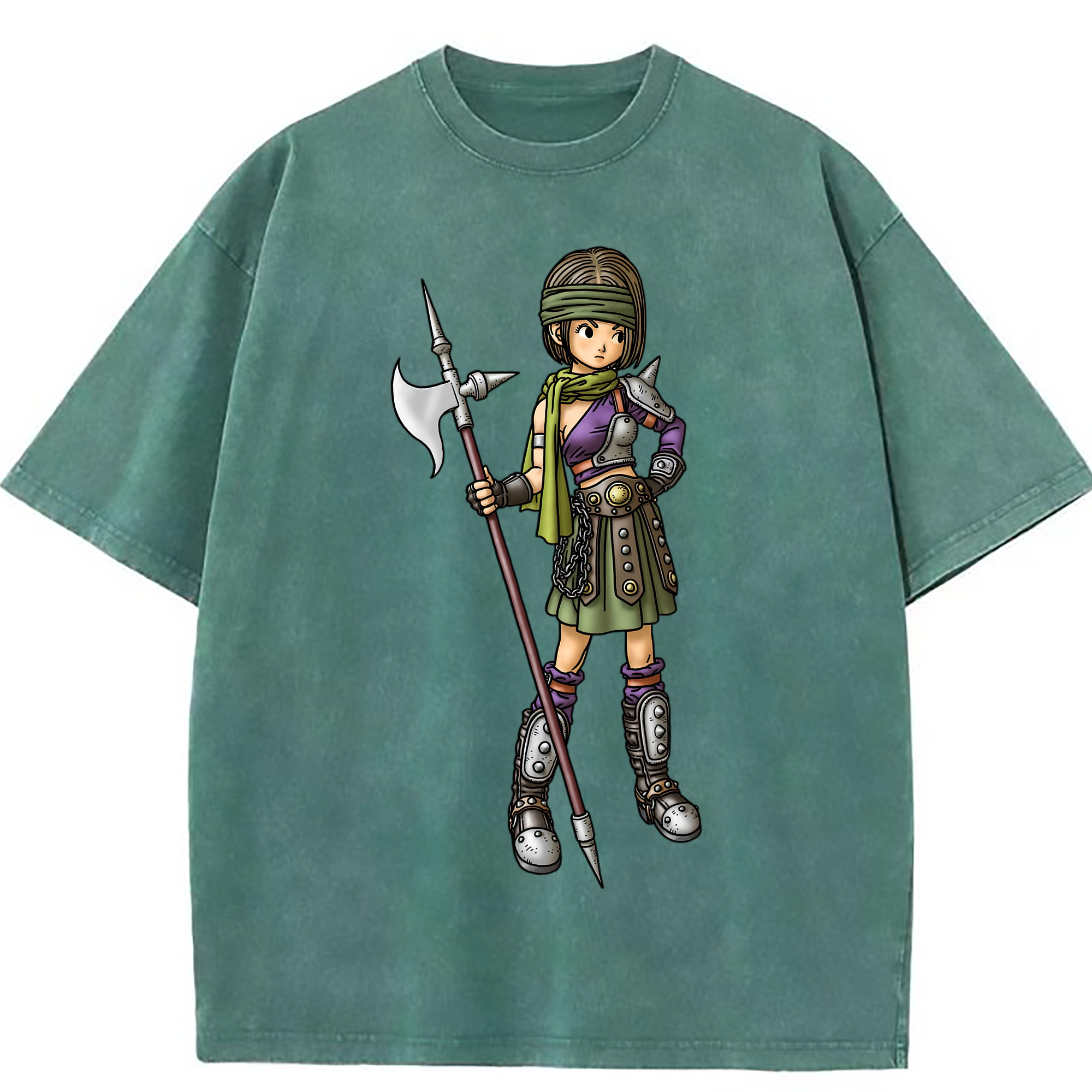 （画像用） ドラゴンクエスト Doragon Kuesuto Dragon Quest 綿100% ヴィンテージ風 半袖Tシャツ（フロントプリント）